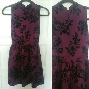 💝Love Ady Purple Dress with Black Floral